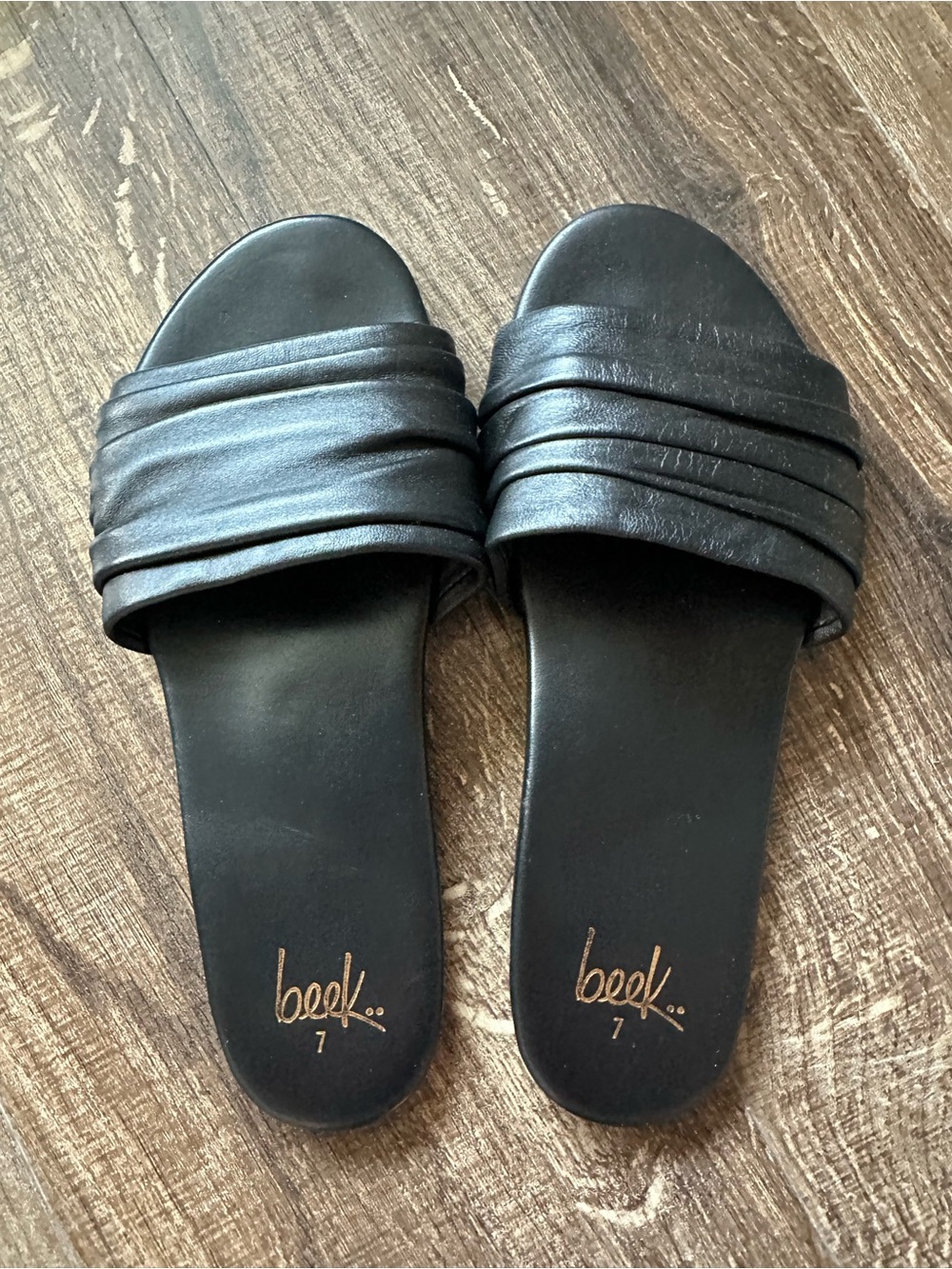 beek Black Ruched Slide Sandals - Women's Slip-On Slides